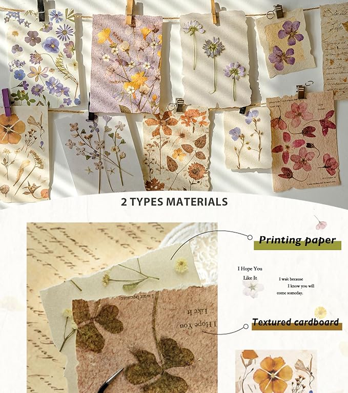120Pcs Floral Textured Scrapbook Paper - Image 5