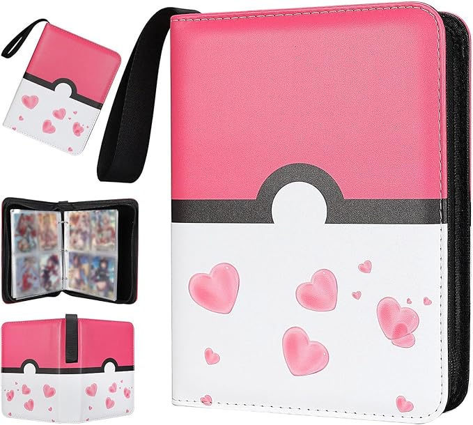 Collectible Trading Card Albums, 4 Pocket Card Binder, 400 Double Sided Pocket by FootJKYX