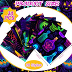 HunnmingRe 20 Pcs 10''x10'' Neon Halloween Quilting Fabric Square Spooky Ghost - Image 2