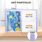 JoyCat 11 x 17 Art Portfolio Binder, 40 Acid-Free Clear Pockets Art Folder - Image 2