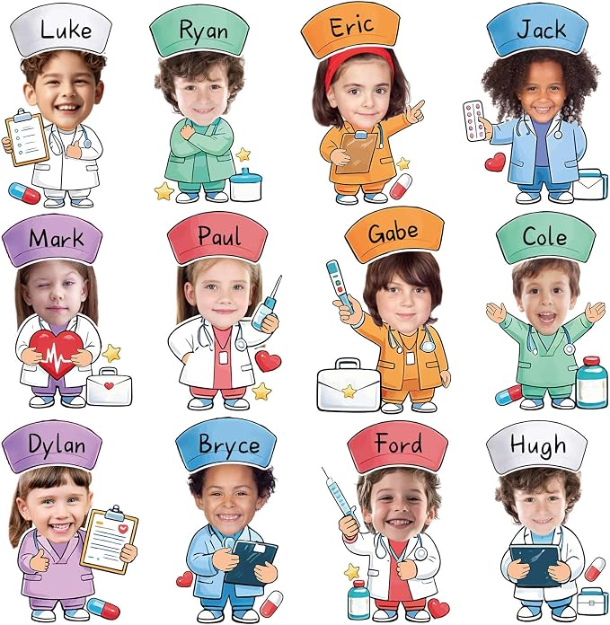 60pcs Nurse Theme DIY Cutouts Healthcare Bulletin Board Decorations Set Doctor by partygreeting