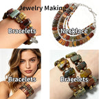 10x20mm Red Creek Stone Rectangle Gemstone Beads Jewelry Making | 20Pcs Natural - Image 2