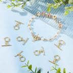Beebeecraft 15 Sets 18K Gold Plated Toggle Jewelry Clasps Connectors Round Ring - Image 5