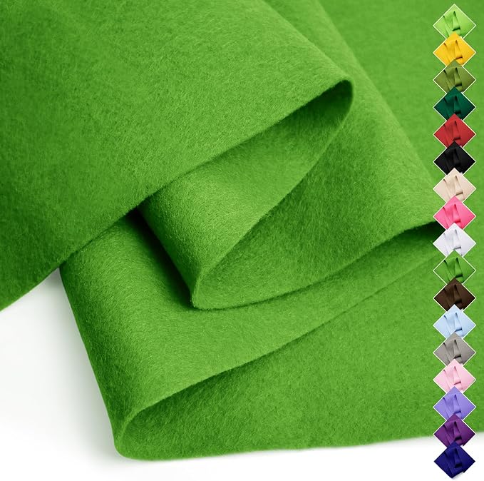 Soft Felt Fabric Sheet 18" x 36", 1.6mm Acrylic Craft Felt, Emerald Green | by AblemeDeco
