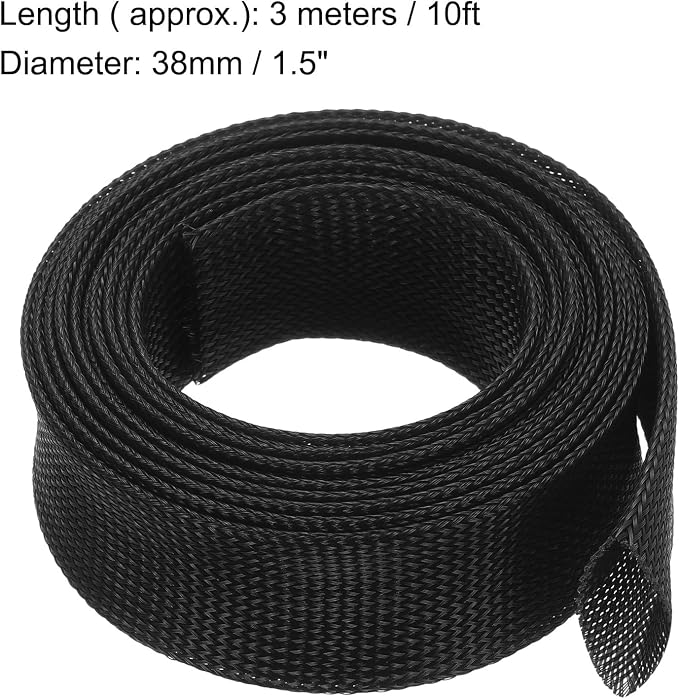 uxcell Expandable Sleeving, 2 3/8-inch 10ft Cable Sleeve - Image 3