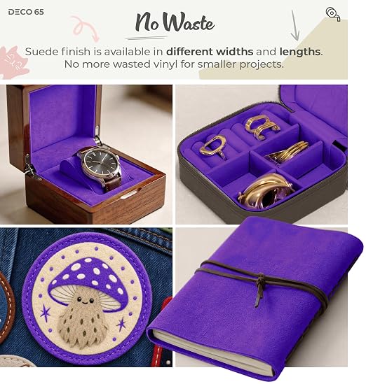 VViViD DECO65 Suede Purple Permanent Adhesive Craft Vinyl - Image 2