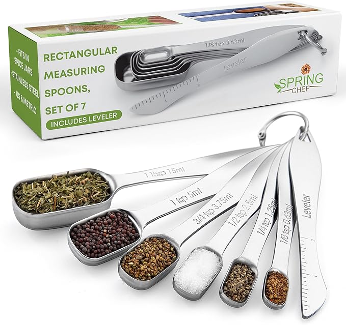 Spring Chef Nesting Stainless Steel Measuring Spoons Set of 7 by SpringChef