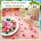 Bencailor 200 Pcs Flamingo Wood Beads Summer Wooden Beads - Image 3
