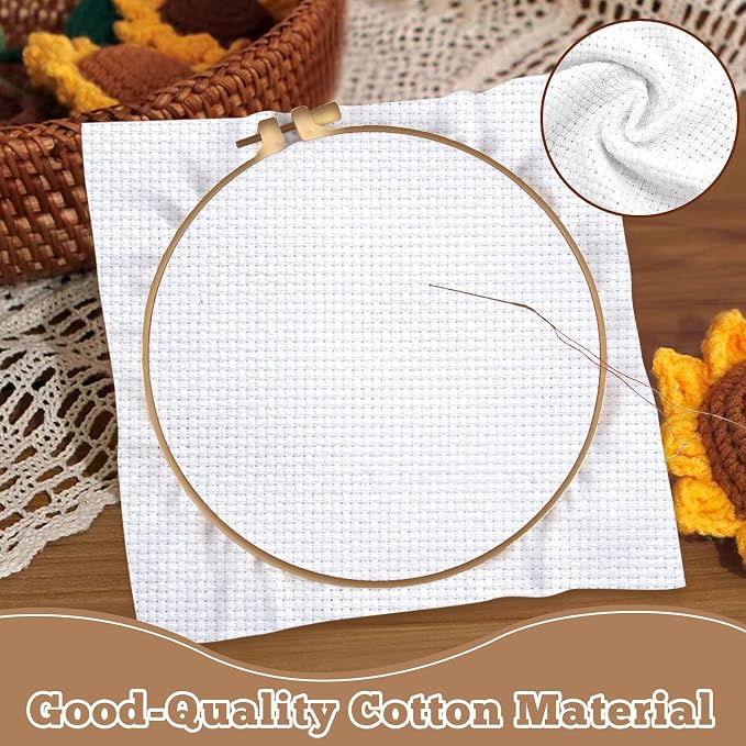 10 PCS White Aida Cloth 14 Count Cross Stitch Fabric | Pre-Cut Squares Fabric - Image 3