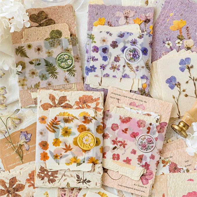 120Pcs Floral Textured Scrapbook Paper - Image 2