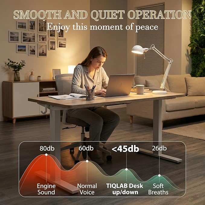 TIQLAB Electric Adjustable Sewing Table, Ergonomic Worktable - Image 7