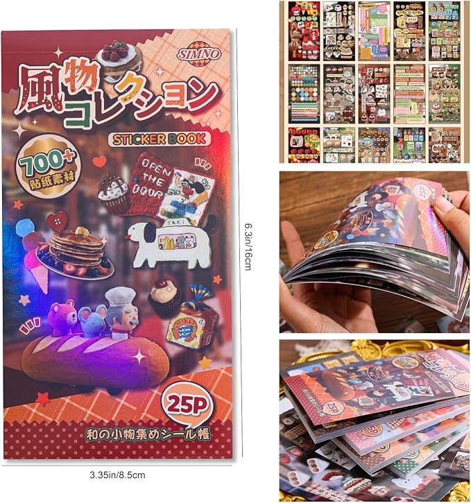 Girl's Japanese Retro Sticker Book, 700+ Kawaii Old Showa Style Embroidered - Image 2