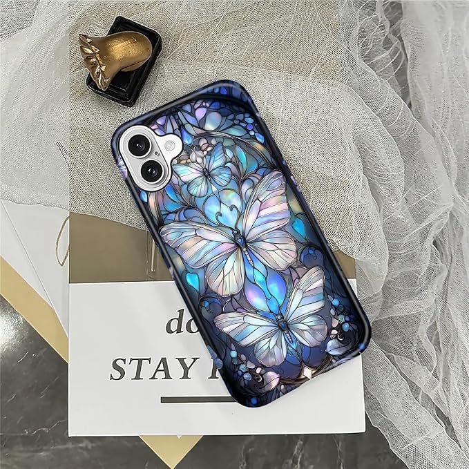 ZHEGAILIAN Case for iPhone 16, Stained Glass Butterfly Aesthetic Durable - Image 5