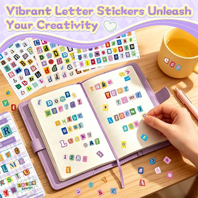 10000+ Letter Stickers for Scrapbooking Junk Journal Supplies Craft Decor | - Image 4