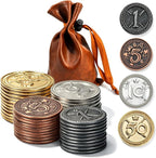 Metal Coin Set with Leather Organizer - Image 2