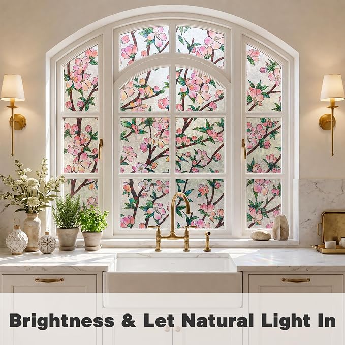 3D Rainbow Window Privacy Film, Decorative Stained Glass Static Cling Window - Image 5