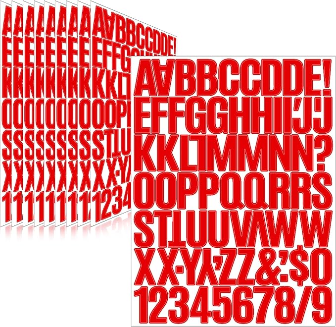 Letter Stickers, Mailbox Numbers, 1.5 Inch Waterproof Vinyl Alphabet | 1 1/2 by Llewyn