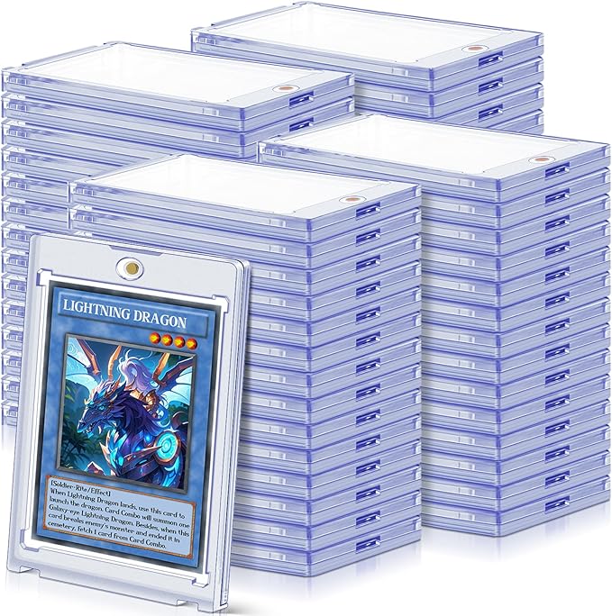128ct Magnetic Card Holders Cases, 35pt Acrylic Baseball Hard Plastic Card Case by Homthy
