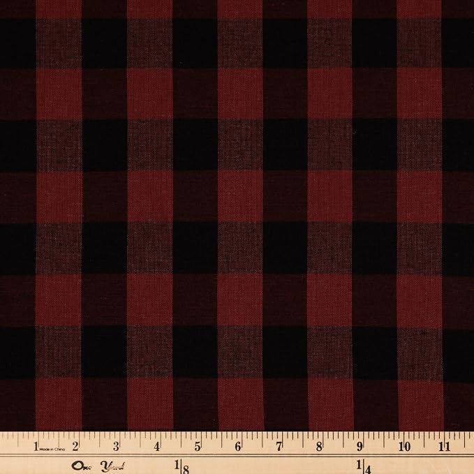 Hobby Lobby Red & Black Homespun Buffalo Check Cotton Fabric, 1 Yard | Precut - Image 8