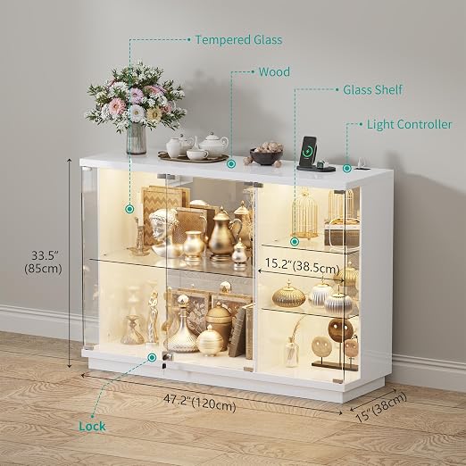 HNEBC Lockable Display Curio Cabinet - Image 6