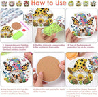 ijbnhd 8 PCS Diamond Art Coasters Gnomes Diamond Painting Coasters | Diamond - Image 7