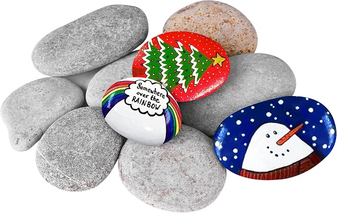 River Rocks for Painting 10 Pcs Large 2-3 Inch Flat Smooth Painting Stones by dojobkinb