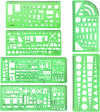 6 Pieces Plastic Measuring Templates Building Formwork Stencils Geometric by Shappy
