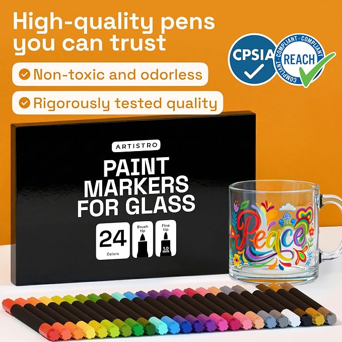 ARTISTRO 24 Glass Acrylic Paint Markers - Image 7