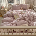 mixinni Purple White Gingham Duvet Cover Queen Size by mixinni