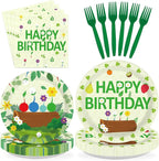 96 Pcs Plant Gaming Birthday Party Decoration Cartoon Wildflowers Plates and by Greencian