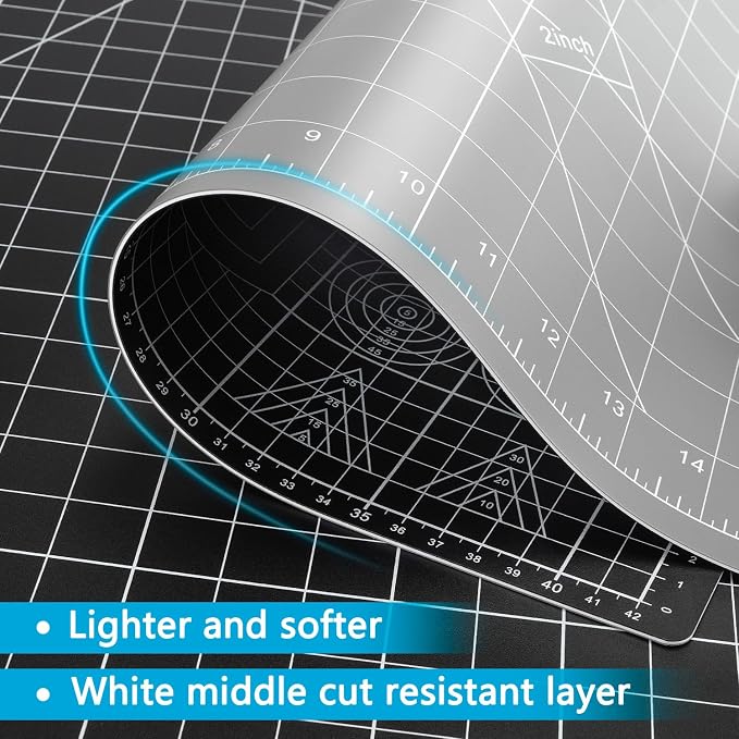 ArtAt Self Healing Cutting Mat: 12″x 18″ Black-Gray Eco-Craft Cutting Mat - Image 7
