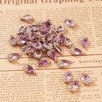FASHEWELRY 50Pcs Faceted Transparent Glass Teardrop Pendants Crystal Glass - Image 4