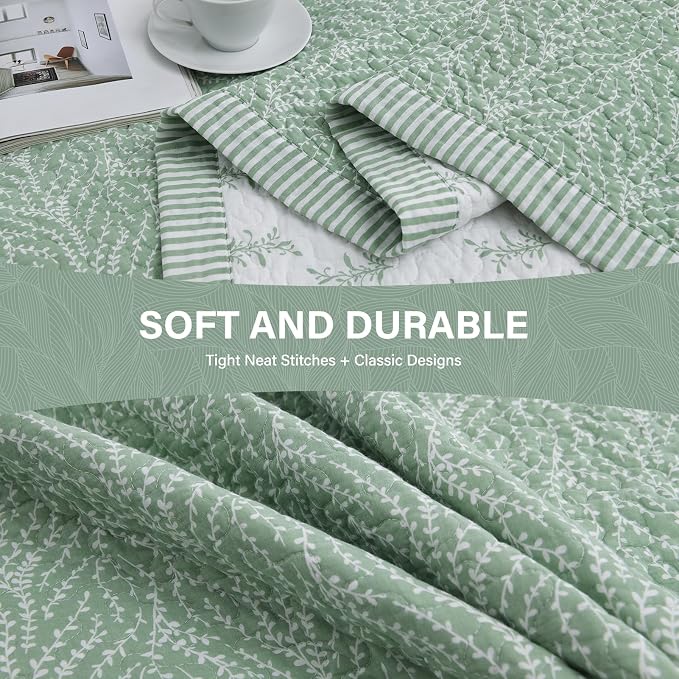 SahSahCasa Quilt Set Queen Size, 100% Cotton Quilt Bedding Set Bedspread - Image 6