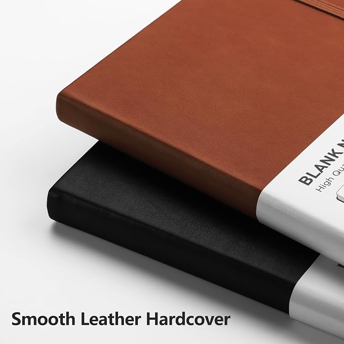 RETTACY Blank Journal Notebook, 192 Pages, A5 Medium Size | Leather Hardcover - Image 4
