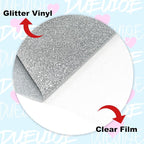 DUEUIOE Silver Glitter HTV Heat Transfer Vinyl Roll - Image 2