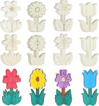Wooden Flowers for Crafts, DIY 3D Wood Crafts Paintable Flower Craft Ornaments: by Unknown