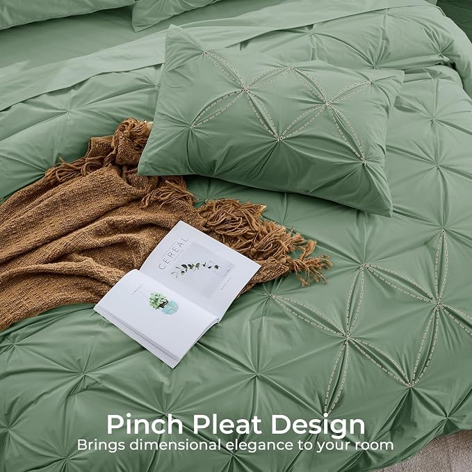 Sasttie Full Size Comforter Set, 7-Piece Bed in a Bag Double, Pintuck Bedding - Image 4