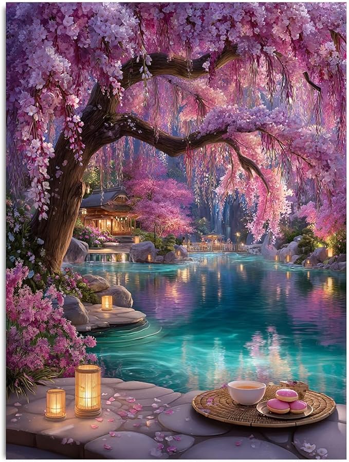 HITO Diamond Painting Kits for Adults Cherry Blossom Tree by HITO
