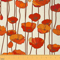 Feelyou Poppy Flowers Upholstery Fabric by The Yard, Rustic Garden Theme by Feelyou