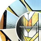 Original Hand Drawn Faux Stained Glass Window Film, Double-Sided Privacy Static - Image 2