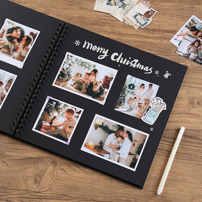 potricher 12 x 12 Inch DIY Scrapbook Album 40 Pages Hardcover Kraft Paper Scrap - Image 3