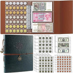 Ettonsun Coin Collection Book 386 Coin Pockets & 12 Currency Sleeves, Coin by Ettonsun