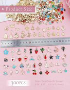 JIALEEY 300Pcs Assorted Gold-Plated Enamel Charms - Image 2