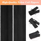 42 Yards Black White #5 Nylon Coil Zippers - Image 3
