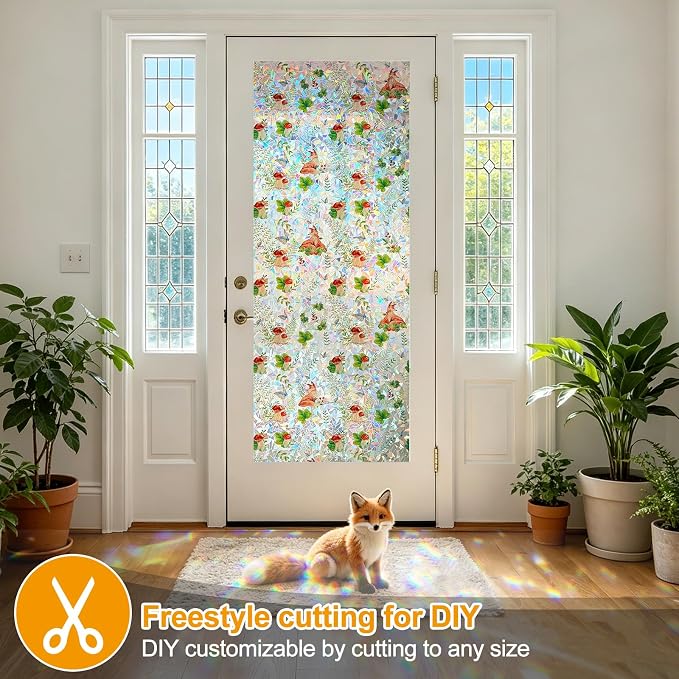 Countewol Privacy Window Films Stain Glass Cling No Glue Anti-UV Window Sticker - Image 8
