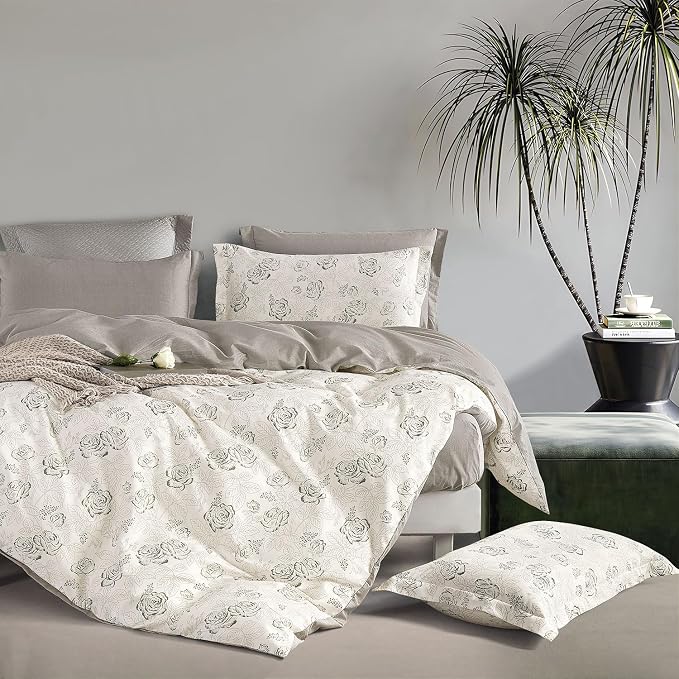 LEMIROE Vintage Botanical Cotton Comforter Queen Size 3PC by LEMIROEBEDDING
