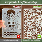 Texture Stencils for Crafts Reusable 16Pcs Stencils | DIY Art Painting Stencil - Image 3