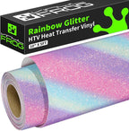 VINYL FROG Glitter HTV Vinyl 10" x5ft Heat Transfer Vinyl Roll Rainbow Iron on by VINYLFROG