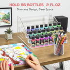 Vowcarol Clear Paint Organizer, Miniature Paint Holder 7 Layers Paint Storage - Image 5