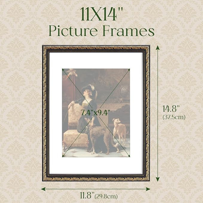 TWING 11x14 Picture Frame, Ornate Vintage 11x14 Frame, 1 Pack | Vintage Picture - Image 2